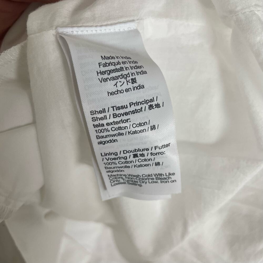 Madewell V Neck Mini Short Sleeve Trendy Going Out Shirt Dress US Women's XS New - Picture 5 of 7